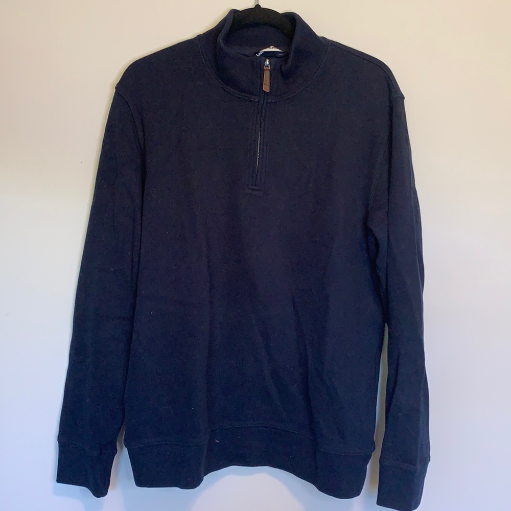 Lands End Navy Quarter Zip Sweater